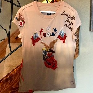 Double D Ranch Patriotic Ombré T Shirt Small